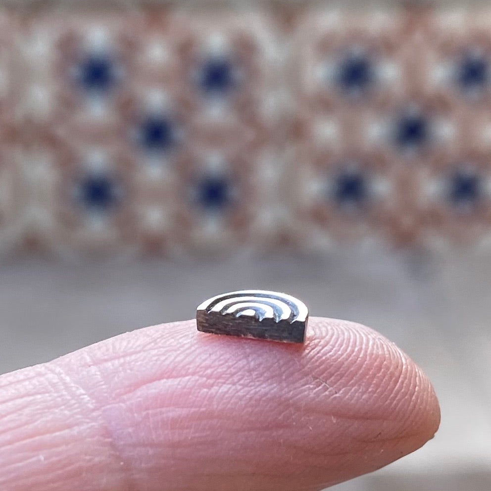 Rainbow Sterling Silver Finding on finger