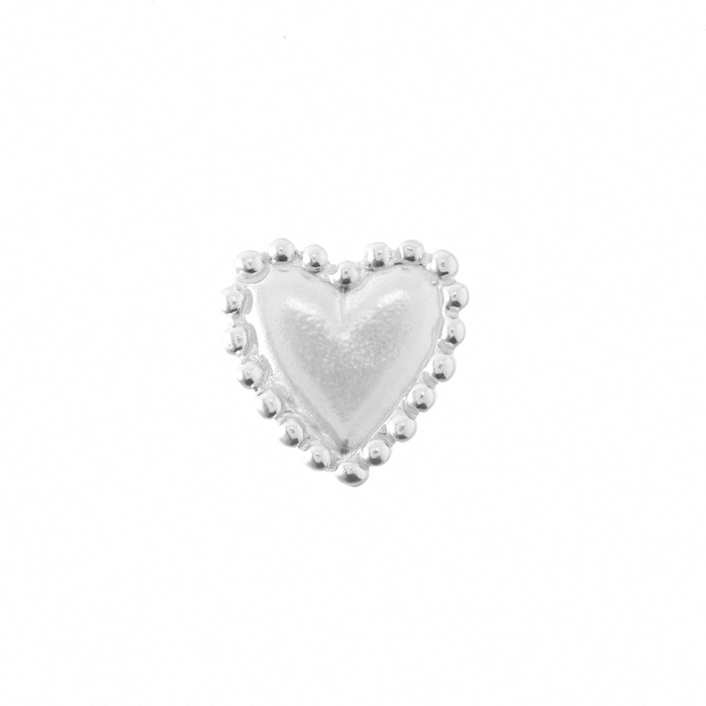 silver beaded heart concho